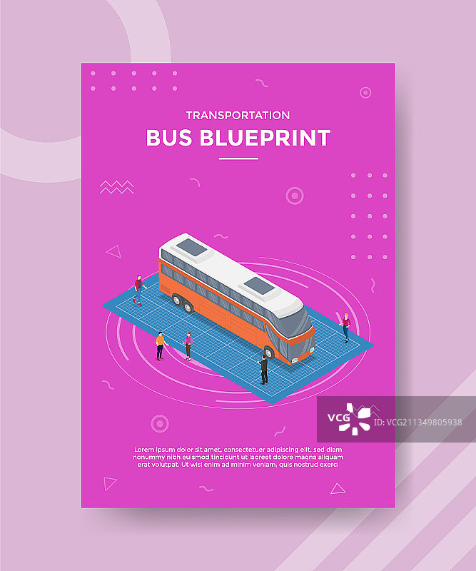 公车蓝图概念为模板旗帜和图片素材