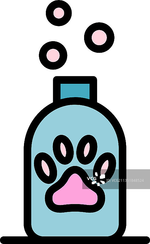 狗洗发精图标颜色轮廓图片素材