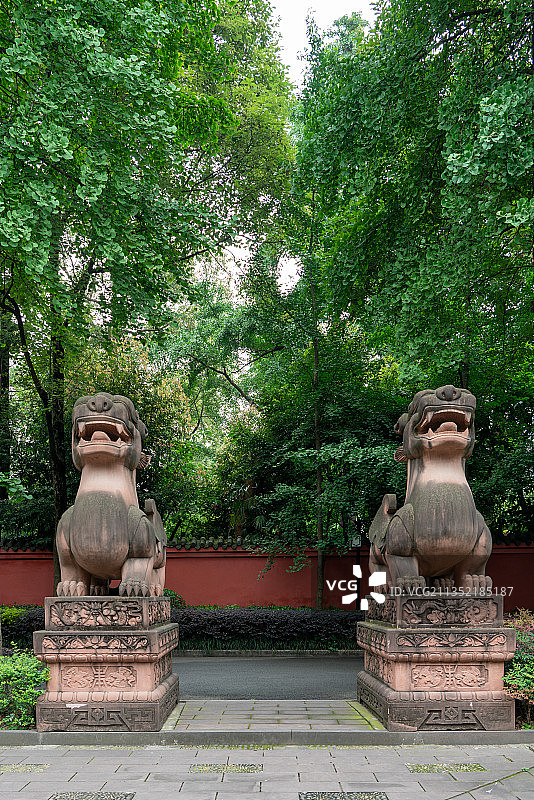 中国四川成都市青羊宫中的神兽图片素材