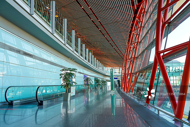 北京首都机场T3航站楼的候机厅图片素材