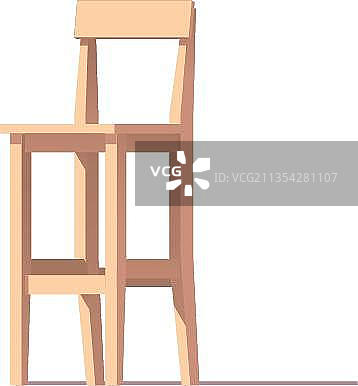 手绘插画风格家具高脚凳扁平化元素图片素材