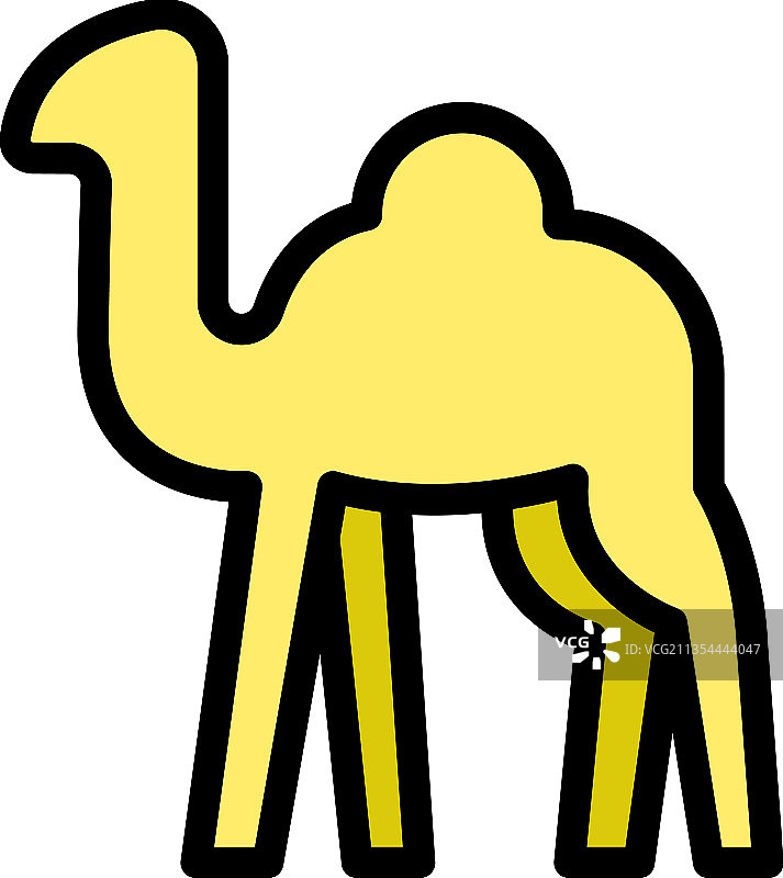 旅行骆驼图标颜色轮廓图片素材