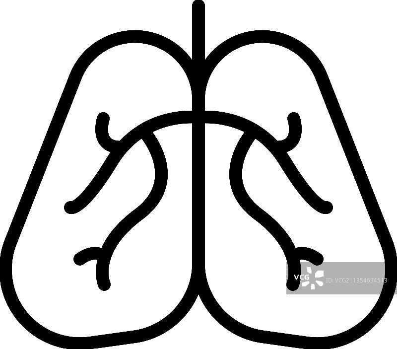 人体肺部图标轮廓诊断图片素材