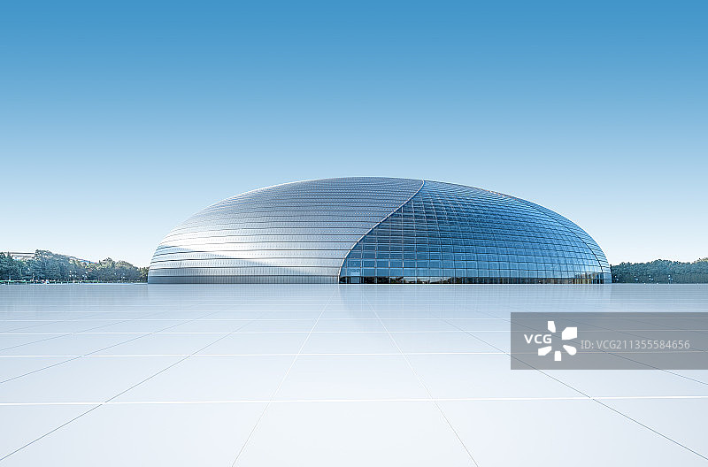北京国家大剧院建筑地板广场背景图片素材