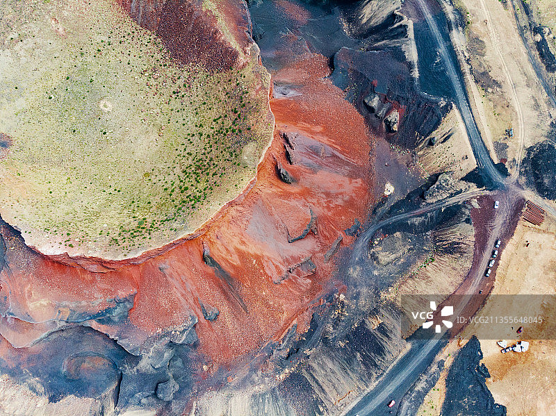 无人机航拍火山图片素材
