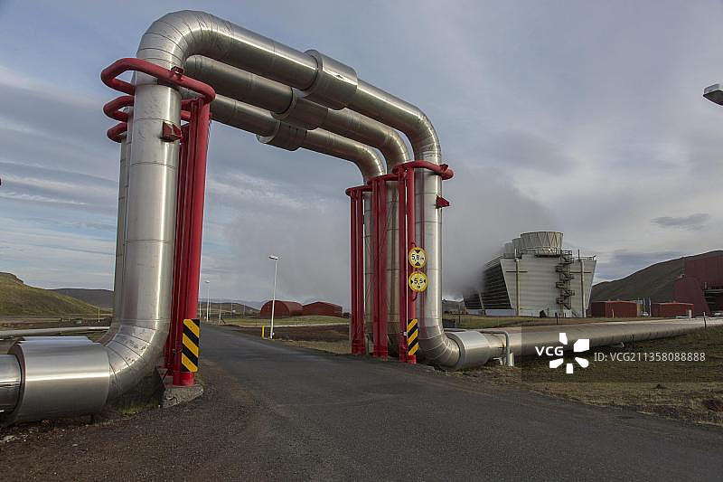 火力发电站，克拉夫拉，德蒂福斯，冰岛，欧洲图片素材