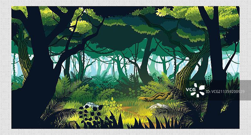 卡通森林场景元素图片素材