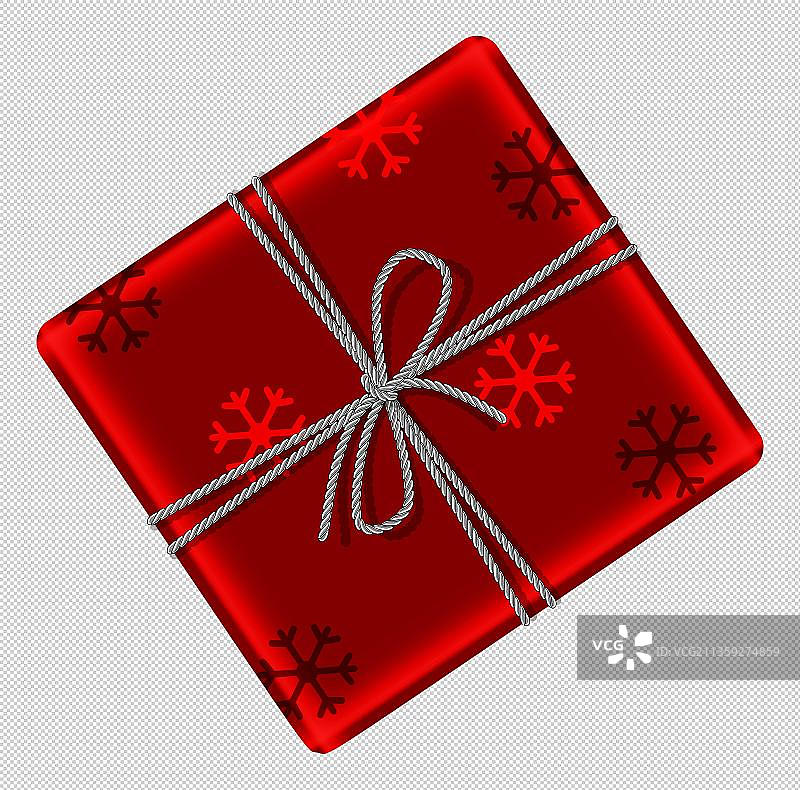 红色雪花图案礼品盒图片素材