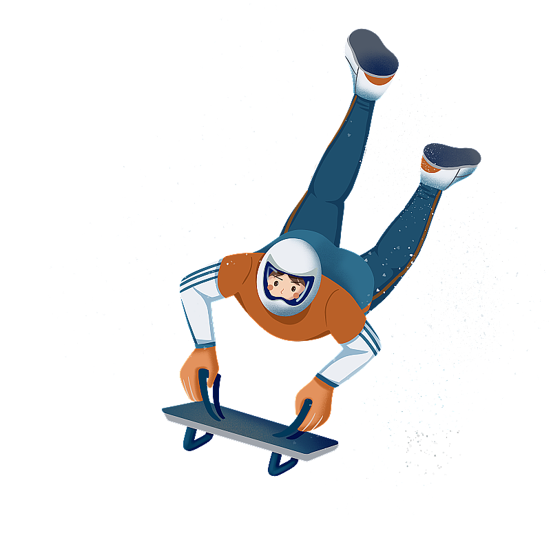 运动会俯式冰橇免抠人像图片素材