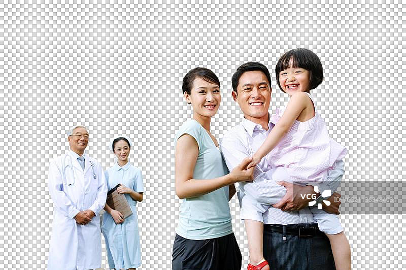 医生护士和病人家庭图片素材