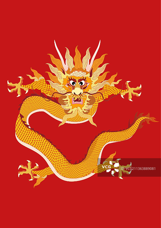 威武霸气传统中国龙纹样图案图片素材
