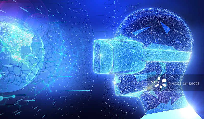 VR眼镜与元宇宙科技图片素材