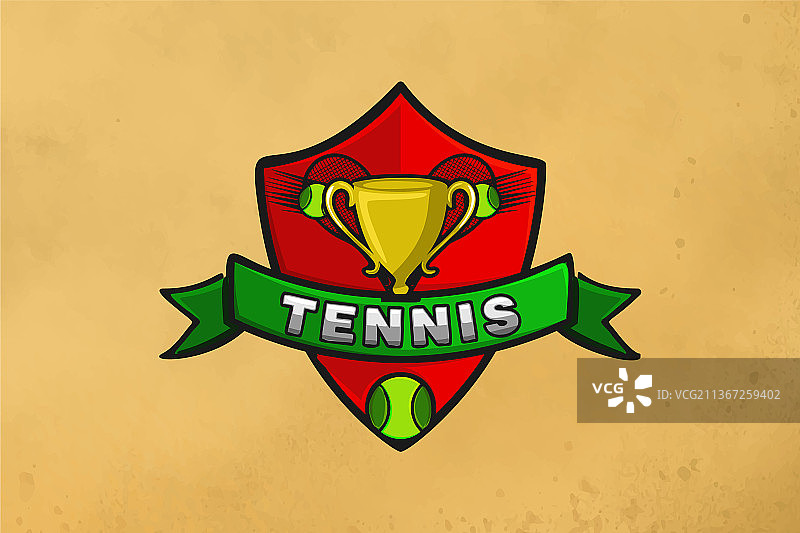 网球运动员网球杯标志设计灵感图片素材