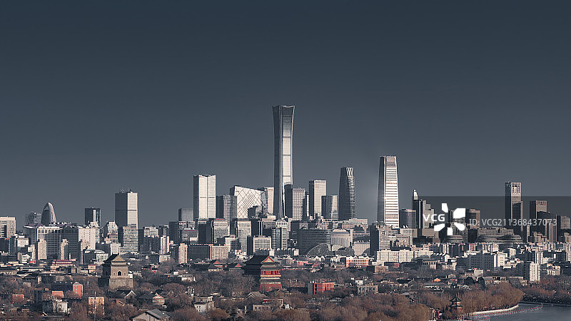 北京市中国尊国贸CBD钟鼓楼建筑物城市风光图片素材