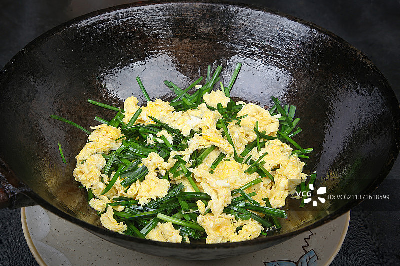 中餐美食-韭菜炒鸡蛋图片素材