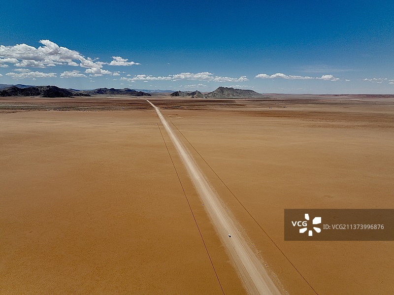 无人机拍摄的纳米布沙漠，沙漠对着天空的风景，纳米比亚图片素材