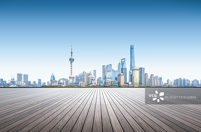 上海城市建筑风光道路平台图片素材