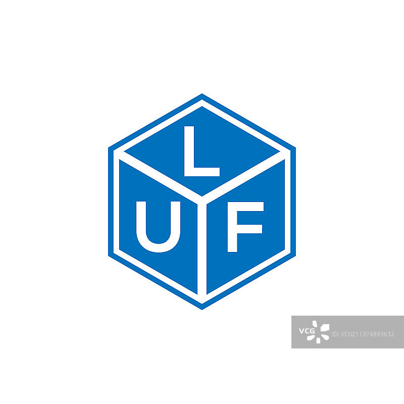 Luf字母标志设计在黑色背景Luf图片素材