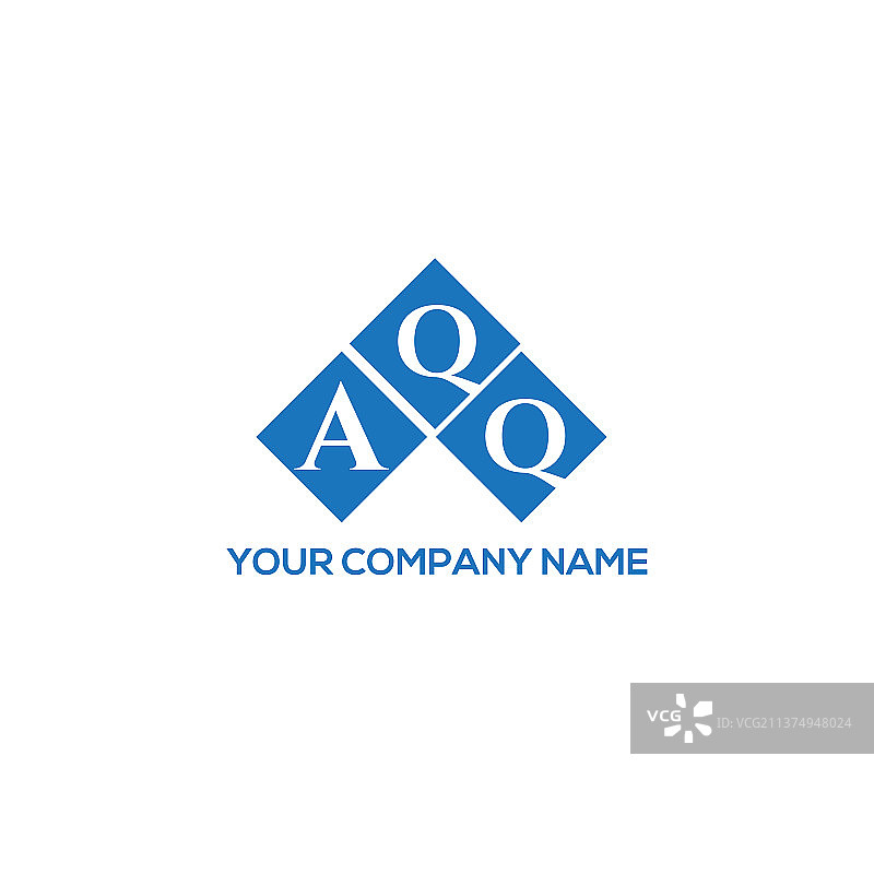 Aqq字母标志设计在白色背景Aqq图片素材