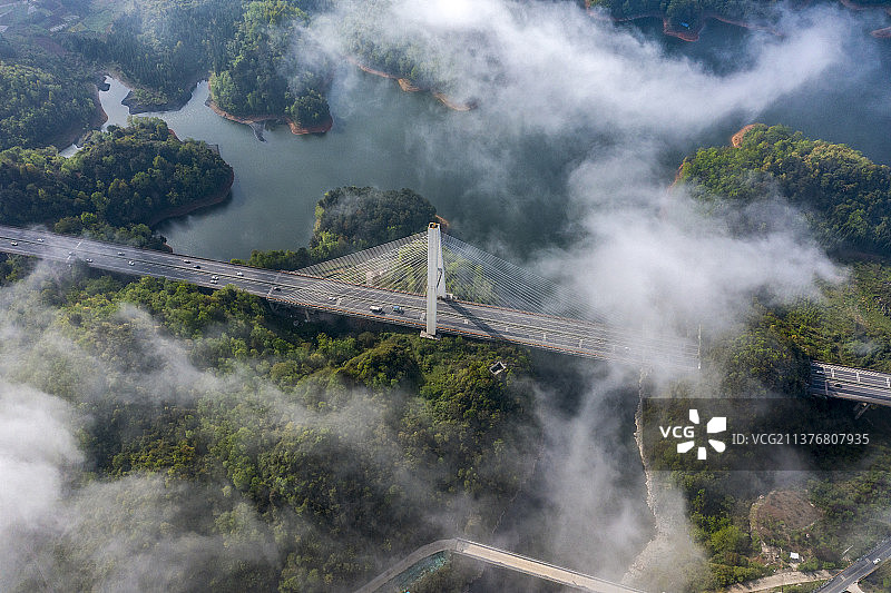 贵州红枫湖及红枫湖大桥图片素材