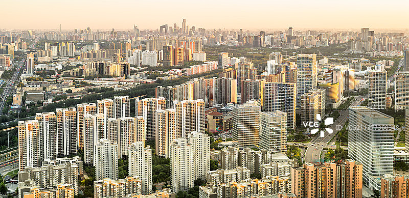 航拍鸟瞰北京望京商圈SOHO高清城市全景图图片素材