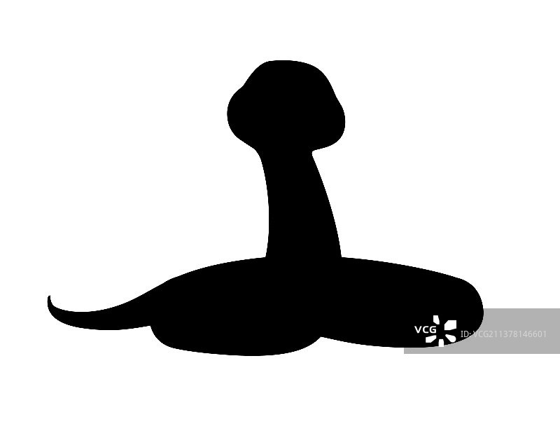 黑色剪影蛇卡通动物设计平图片素材