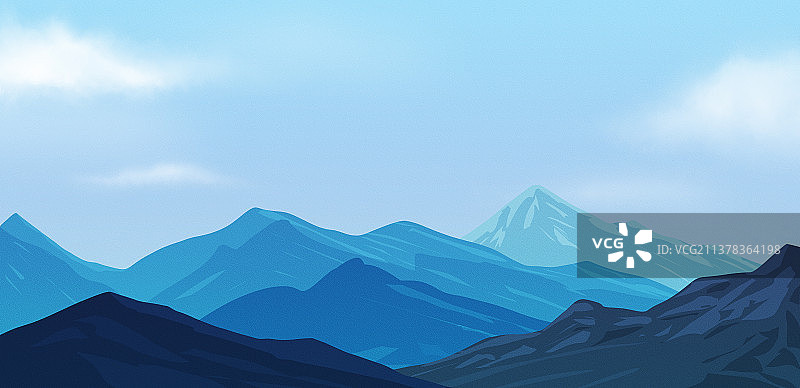 蓝色的天空山水寒冷冰川风景图片素材