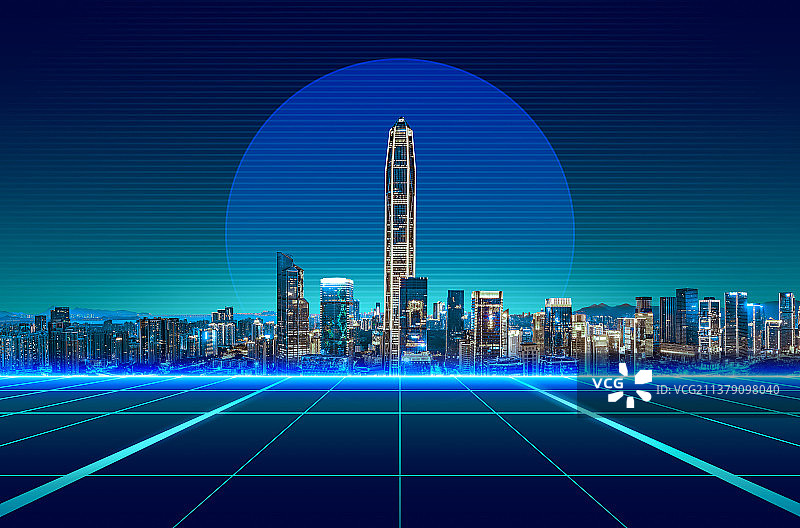 深圳科技光线城市建筑背景图片素材