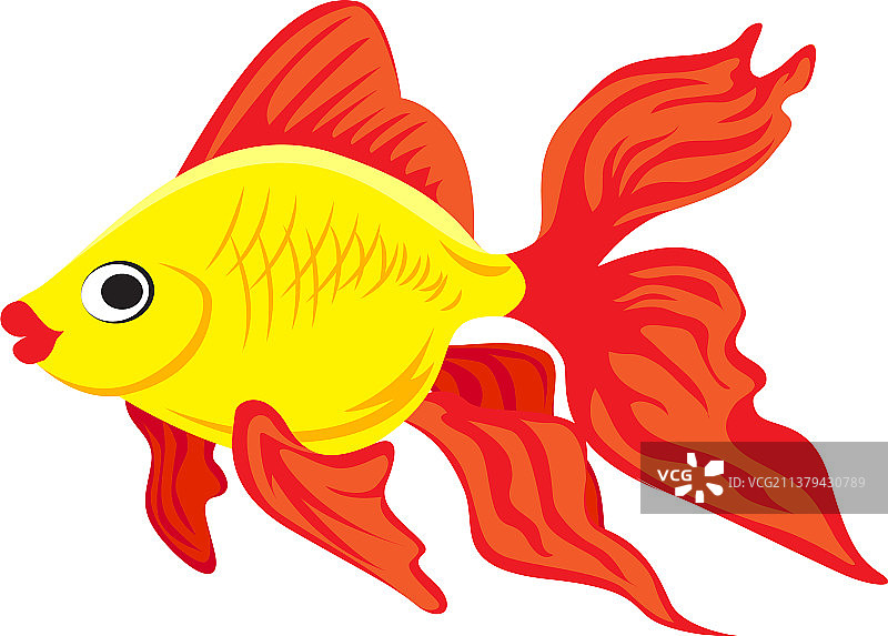可爱的金鱼图标卡通风格图片素材
