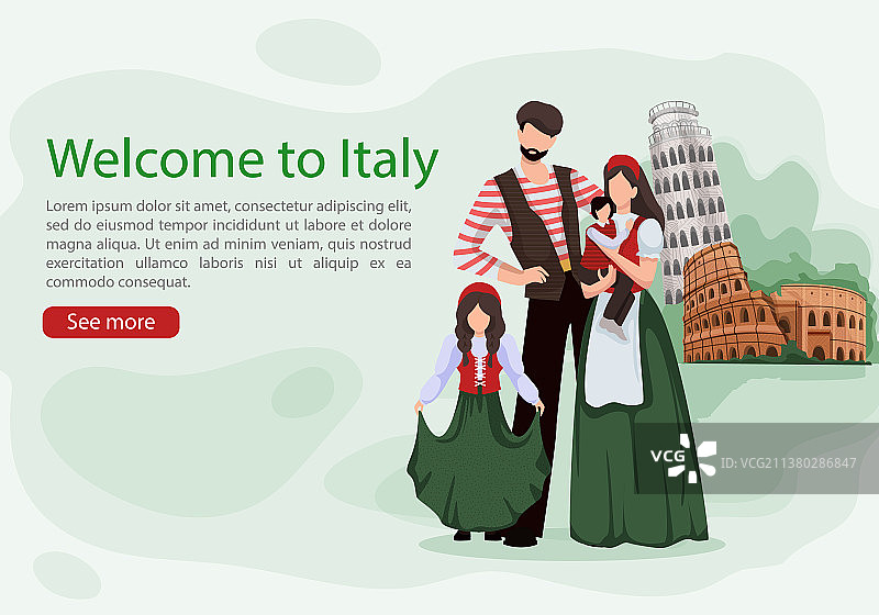意大利家庭儿童广告卡图片素材