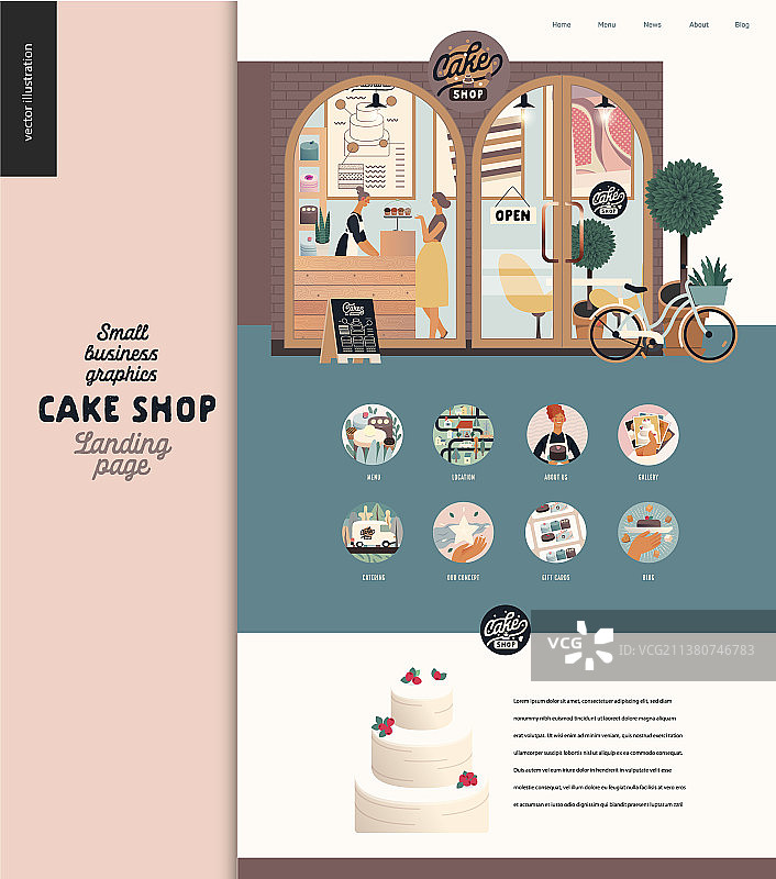 蛋糕店-小生意-落地图片素材