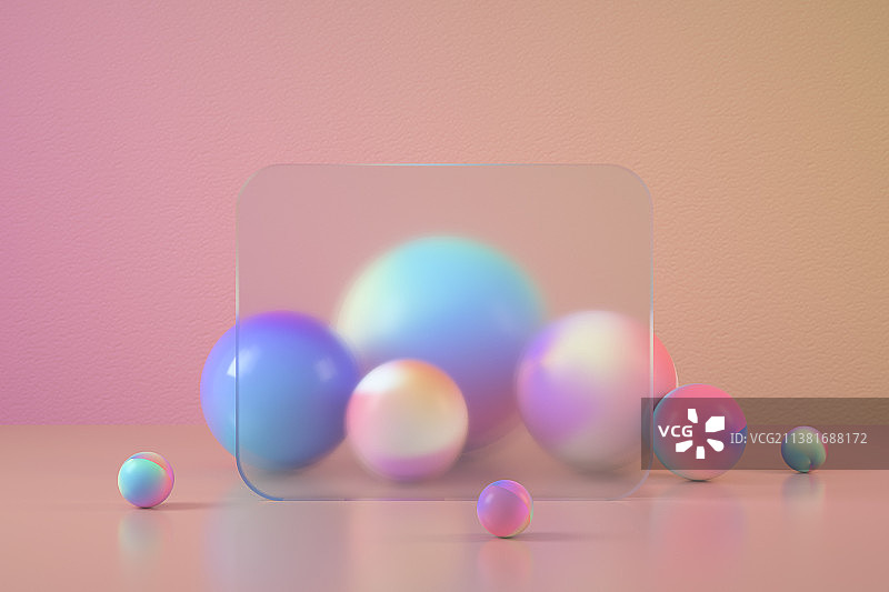 3D渲染抽象彩色小球球体图片素材