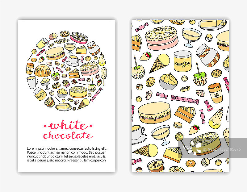 卡片模板与巧克力甜点图片素材