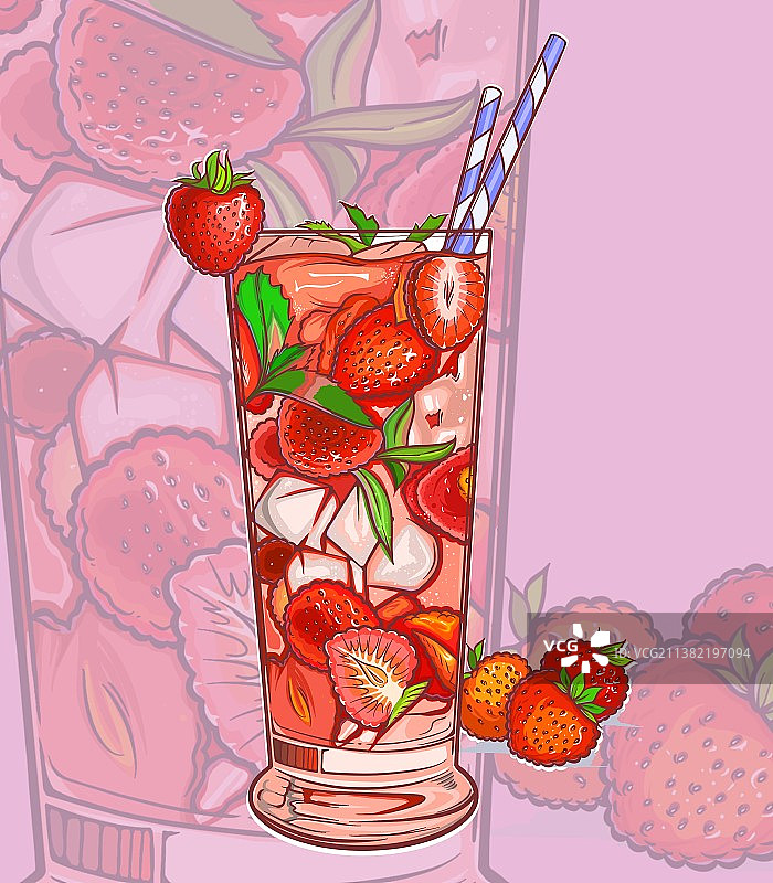 夏日饮品-草莓果饮图片素材