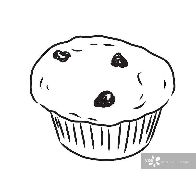 画一个纸杯蛋糕的草图图片素材