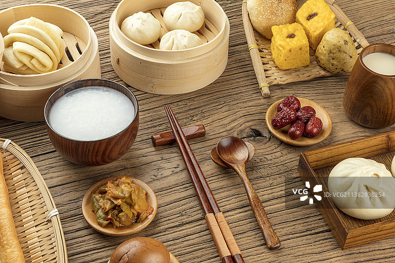 中式早餐静物特写图片素材
