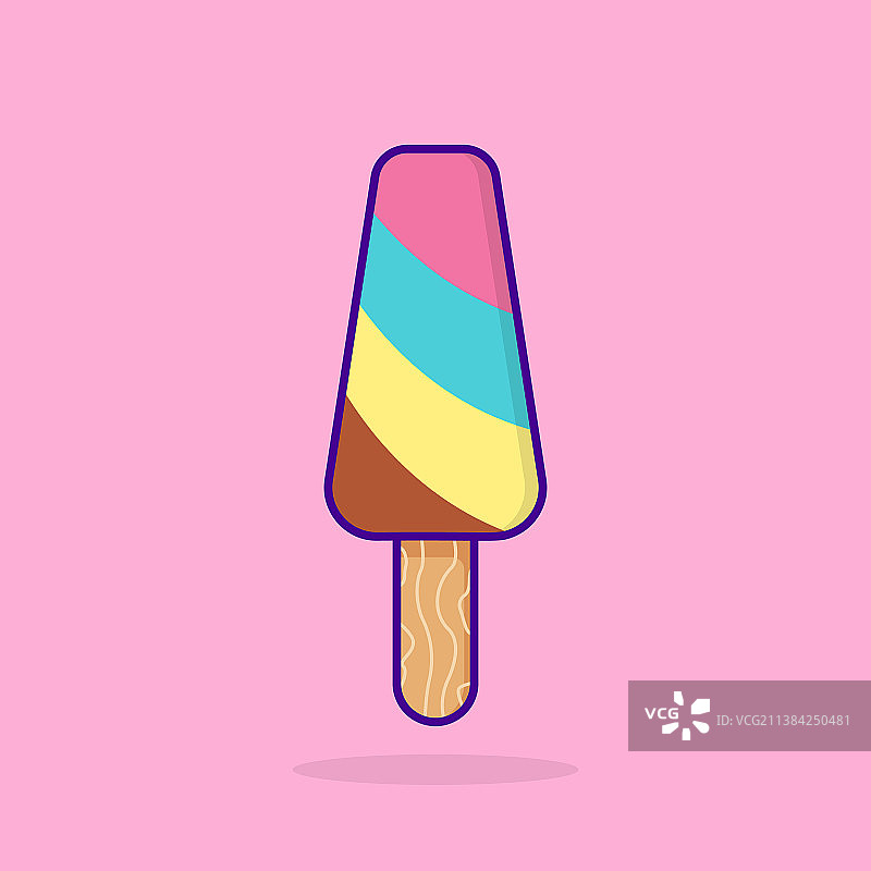 水果冰淇淋就粘在夏天的食物圣代上图片素材
