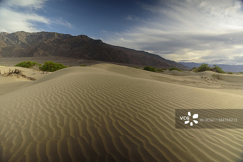 风景沙漠对天空，Mesquite平沙丘，美国，美国图片素材