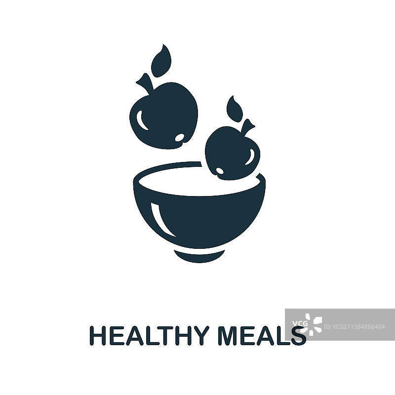 健康饮食图标单色标志从健身房图片素材