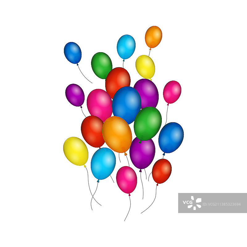 一组彩色的氦气球图片素材