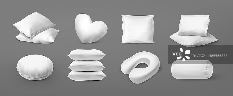 现实的枕头白色空白的沙发模型图片素材