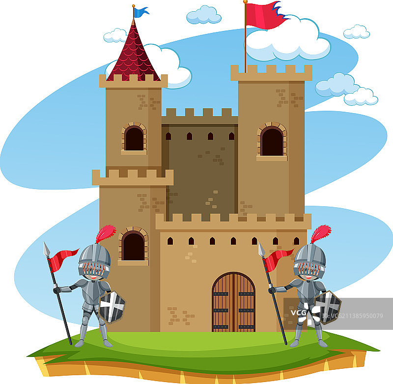 城堡前的骑士图片素材