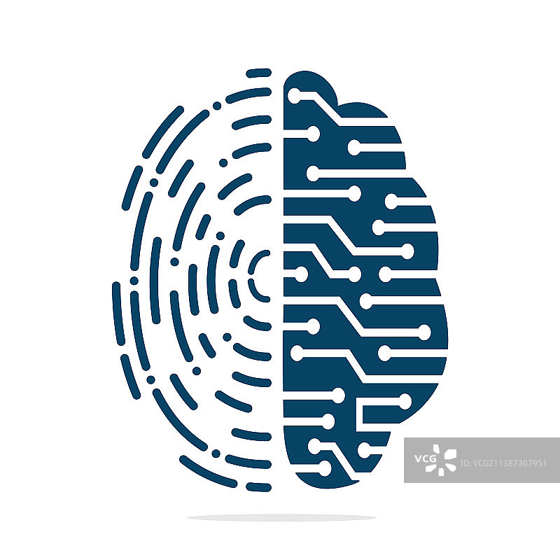 Logo图标与大脑和指纹图片素材