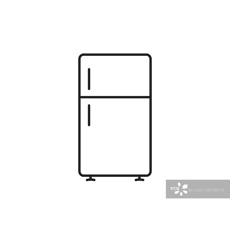 冰箱图标冷冻室或冰箱线标志图片素材