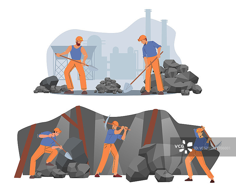 矿工在工作，男工人穿角色图片素材