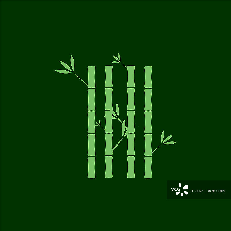 绿色竹签整洁的森林标志设计图片素材