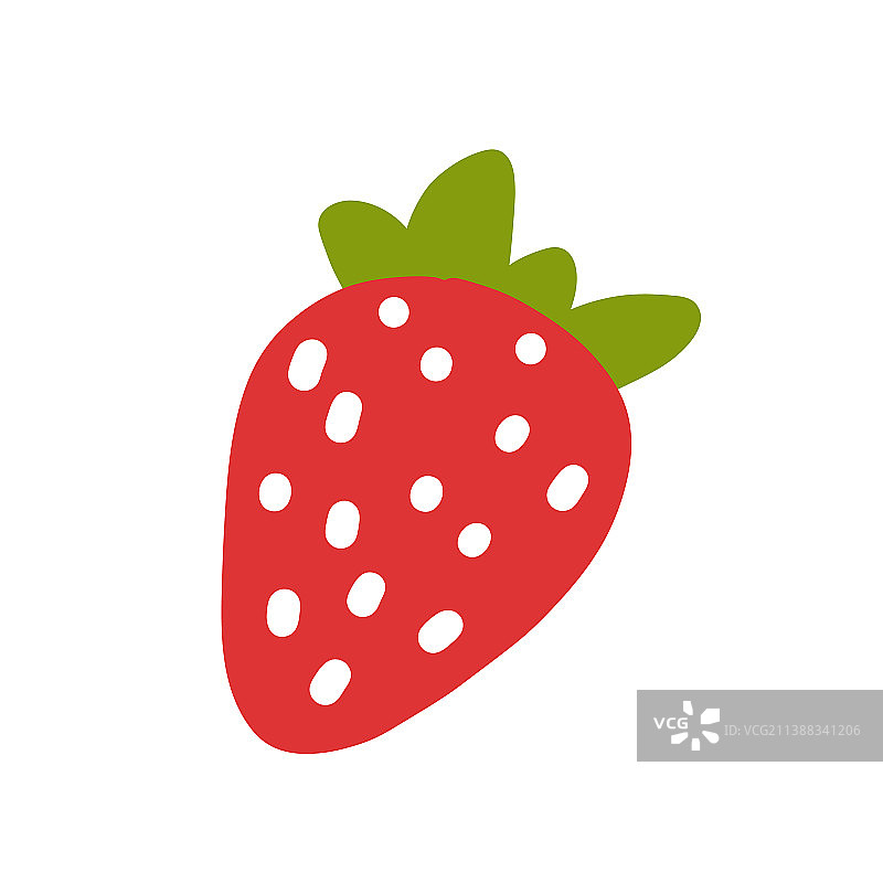 草莓涂鸦莓与茎和叶图片素材