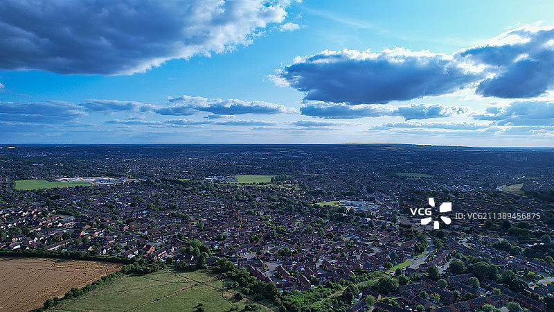 英国乡村的美丽鸟瞰图，斯特雷特利，英国，英国图片素材