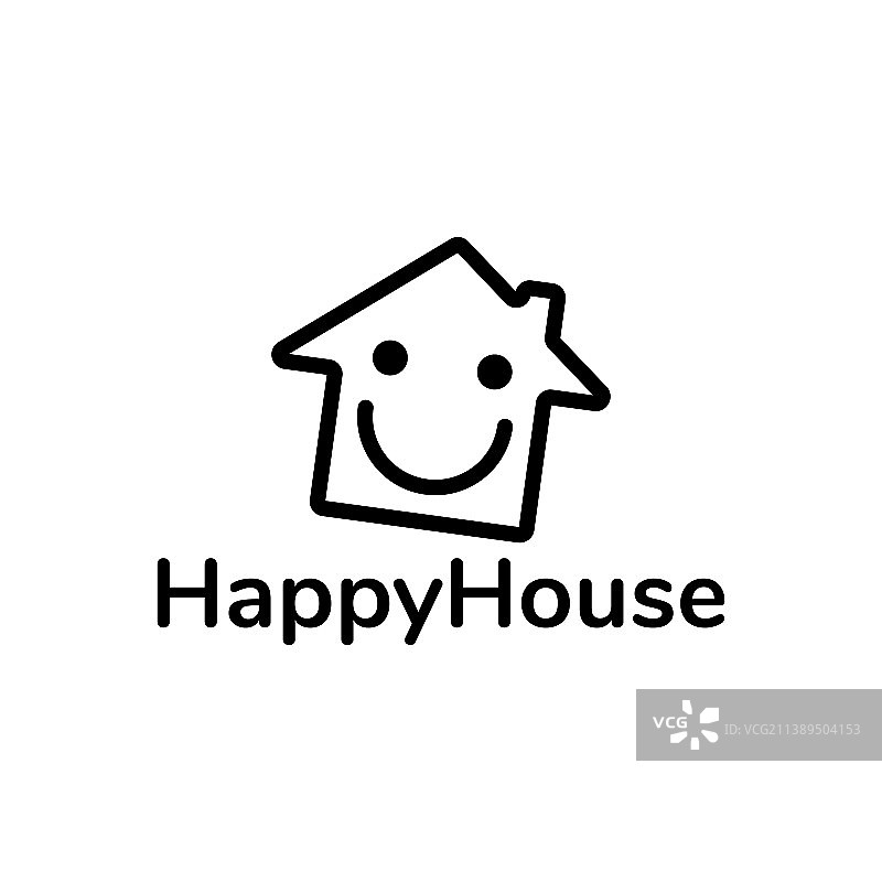 简单的快乐之家标志设计图片素材