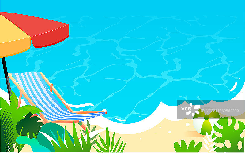 夏天大暑节气夏日游泳兴趣班夏令营活动插画图片素材